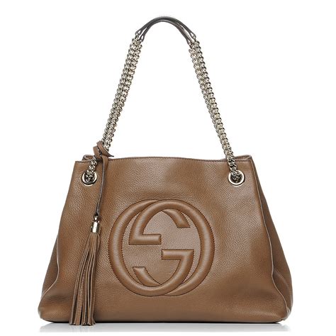 sizes on gucci solo with chain pebble shoulder bag|GUCCI Pebbled Calfskin Medium Soho .